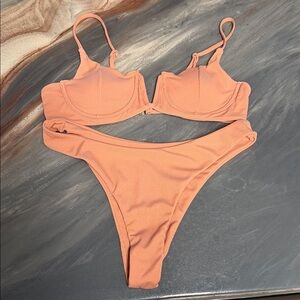 Women's Peach Bikini Set